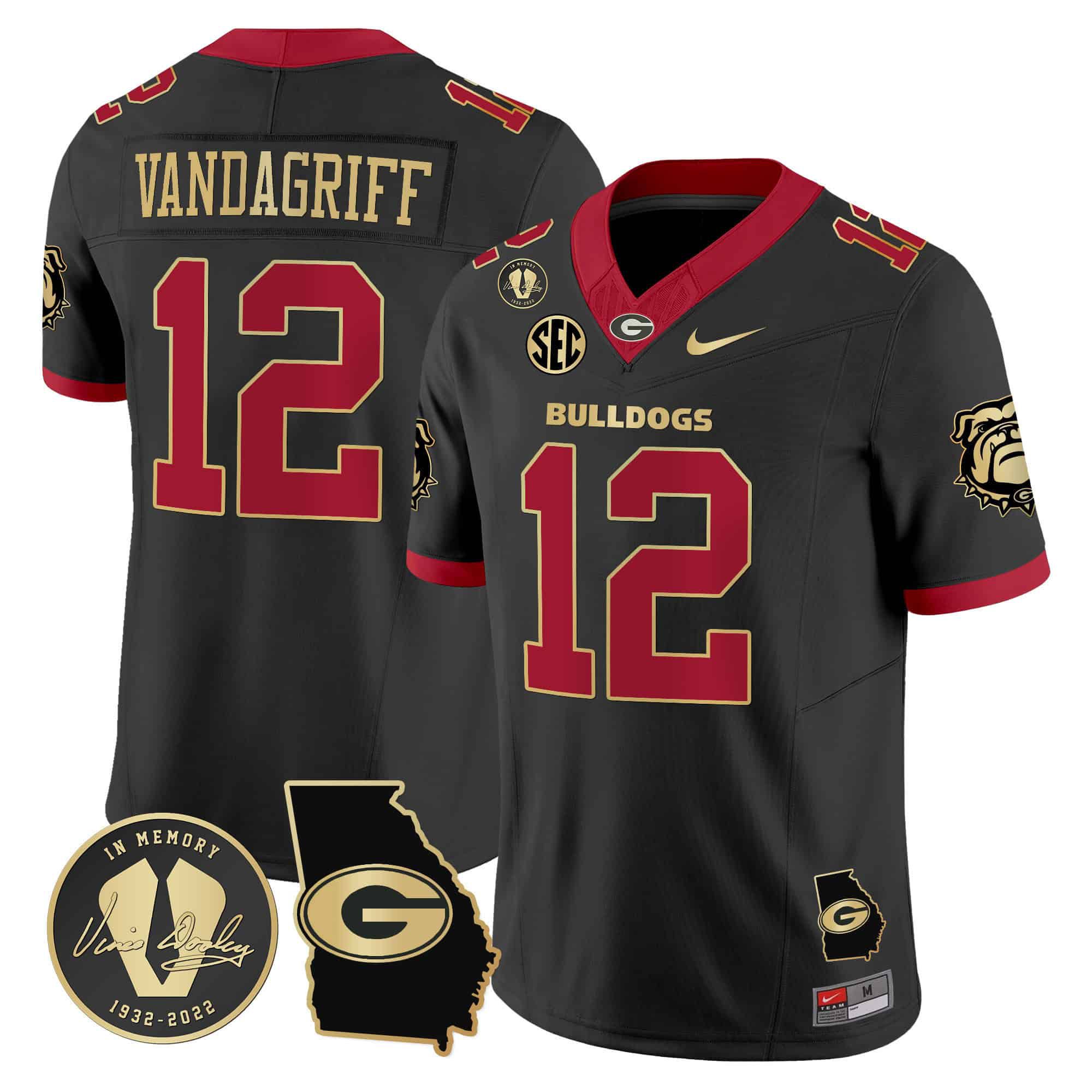 Men Georgia Bulldogs #12 Vandagriff Black 2024 Nike Vapor NCAA Jersey style 1->indianapolis colts->NFL Jersey